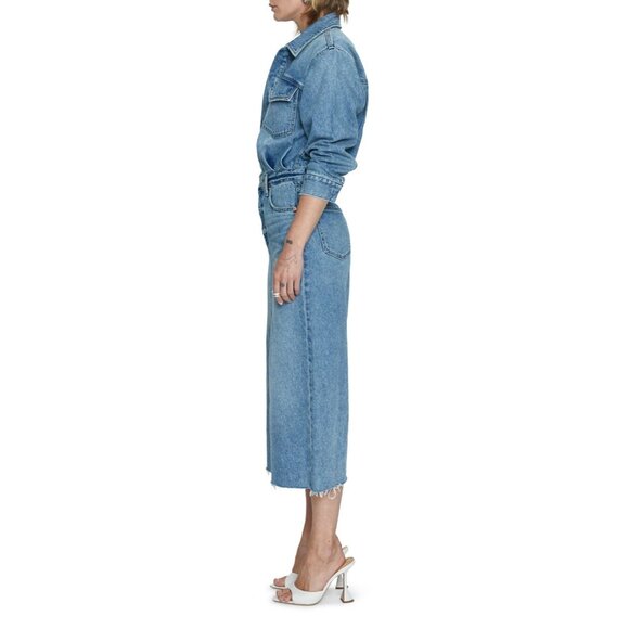 NWT Pistola Amira in Marcel Blue Heavyweight Denim Midi Shirt Dress M $228 - Picture 9 of 11